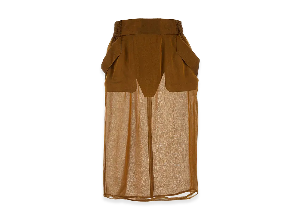 Saint Laurent Women's Bronze Silk Skirt "Orange"