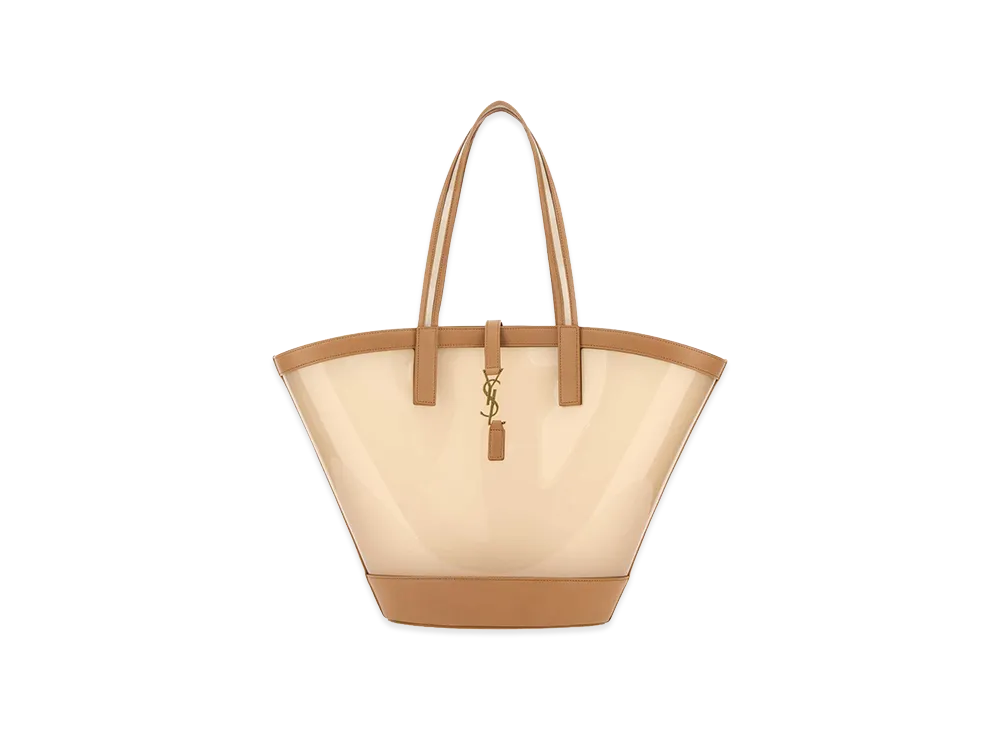 Saint Laurent Women's Two-Tone Vinyl And Leather Panier Shopping Bag "Multicoloured"