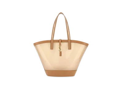 Saint Laurent Women's Two-Tone Vinyl And Leather Panier Shopping Bag "Multicoloured"