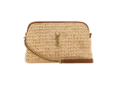 Saint Laurent Women's Raffia Gaby Crossbody Bag "Beige/Tan"