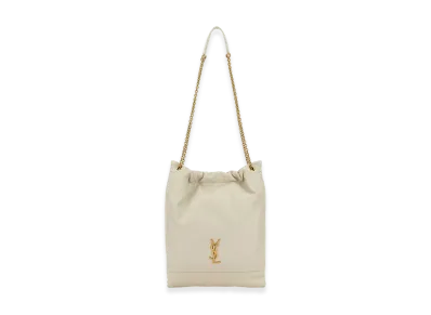 Saint Laurent Women's Ivory Leather Pochon Shoulder Bag "White"