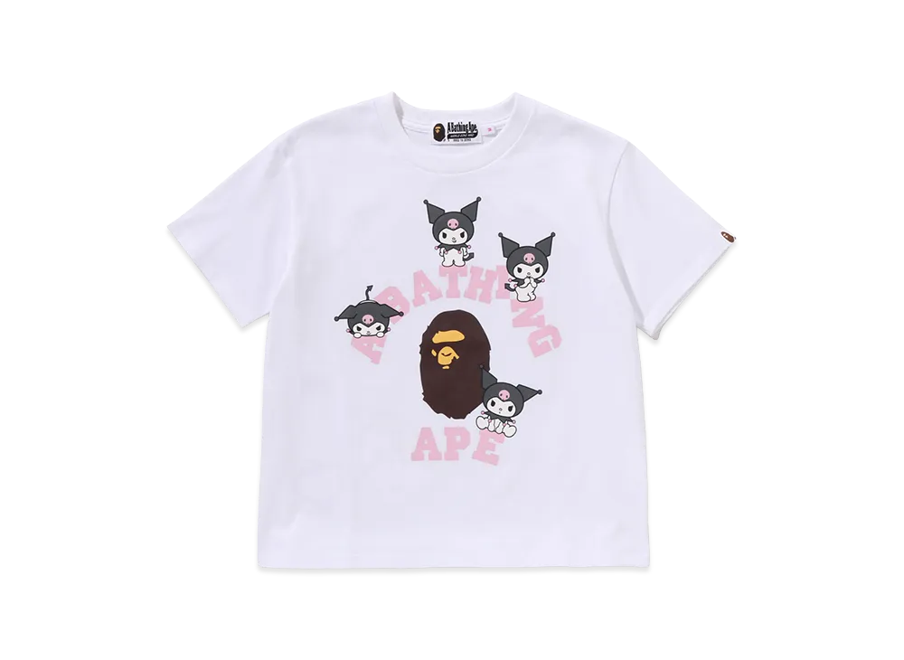 A BATHING APE x Kuromi Kids College Mini Tee "White"
