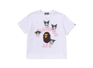 A BATHING APE x Kuromi Kids College Mini Tee "White"