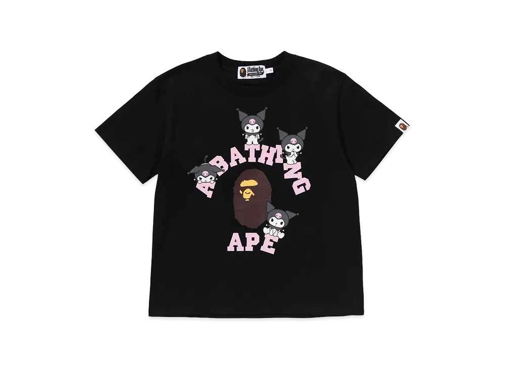 A BATHING APE x Kuromi Kids College Mini Tee "Black"