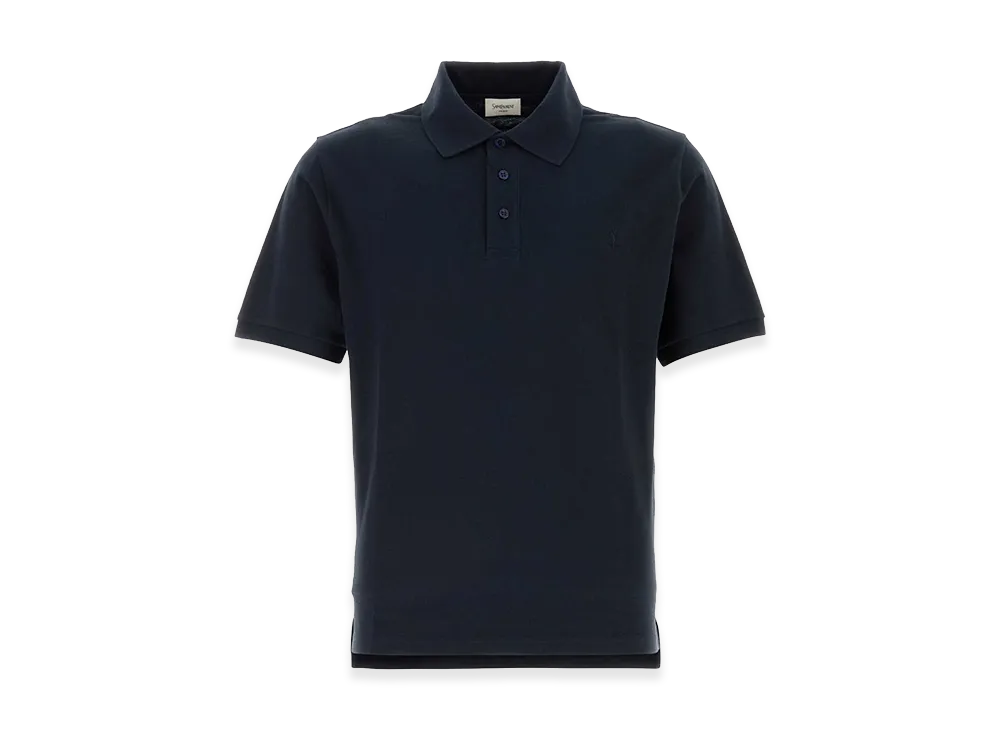 Saint Laurent Midnight Blue Piquet Polo Shirt "Blue"