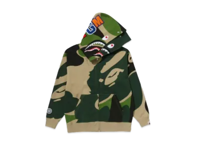 A BATHING APE Mega ABC Camo Double Shark Relaxed Fit Full Zip Hoodie "Green"