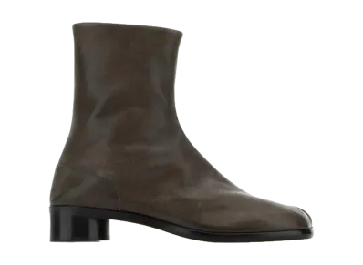 Maison Margiela Leather Tabi Ankle Boots "Olive Green"