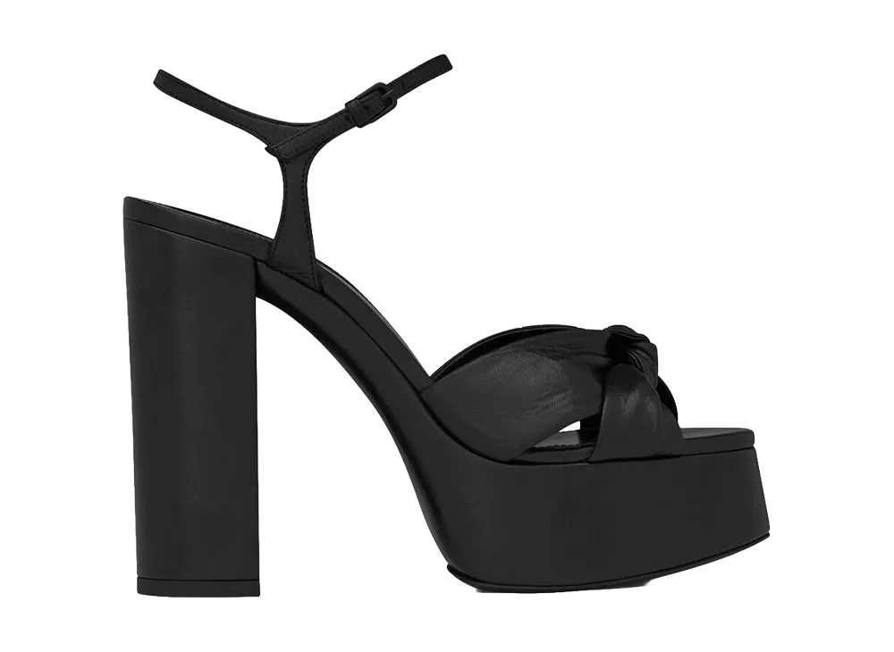 Saint Laurent Women's Bianca Sandals Smooth Leather "Black"