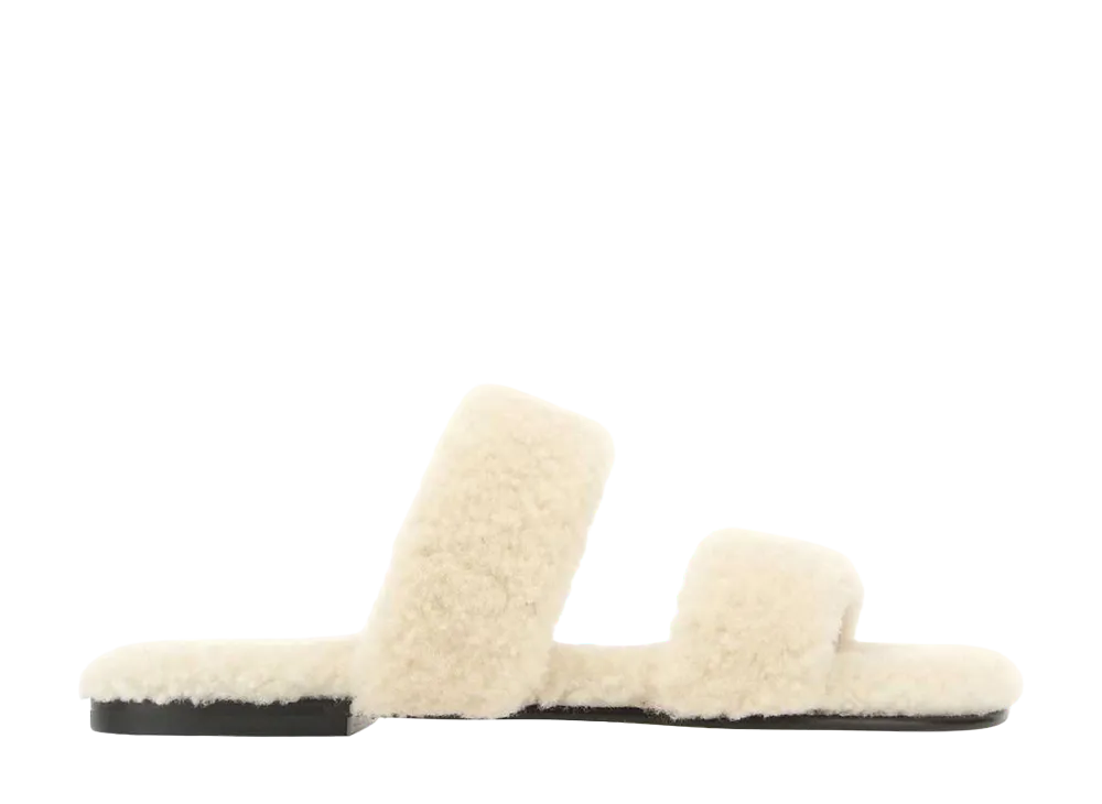 Saint Laurent Shearling Bleach Slippers "Ivory"