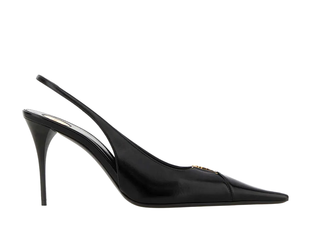 Saint Laurent Women's Babylone Breteuil Slingback Pumps Smooth Leather "Black"