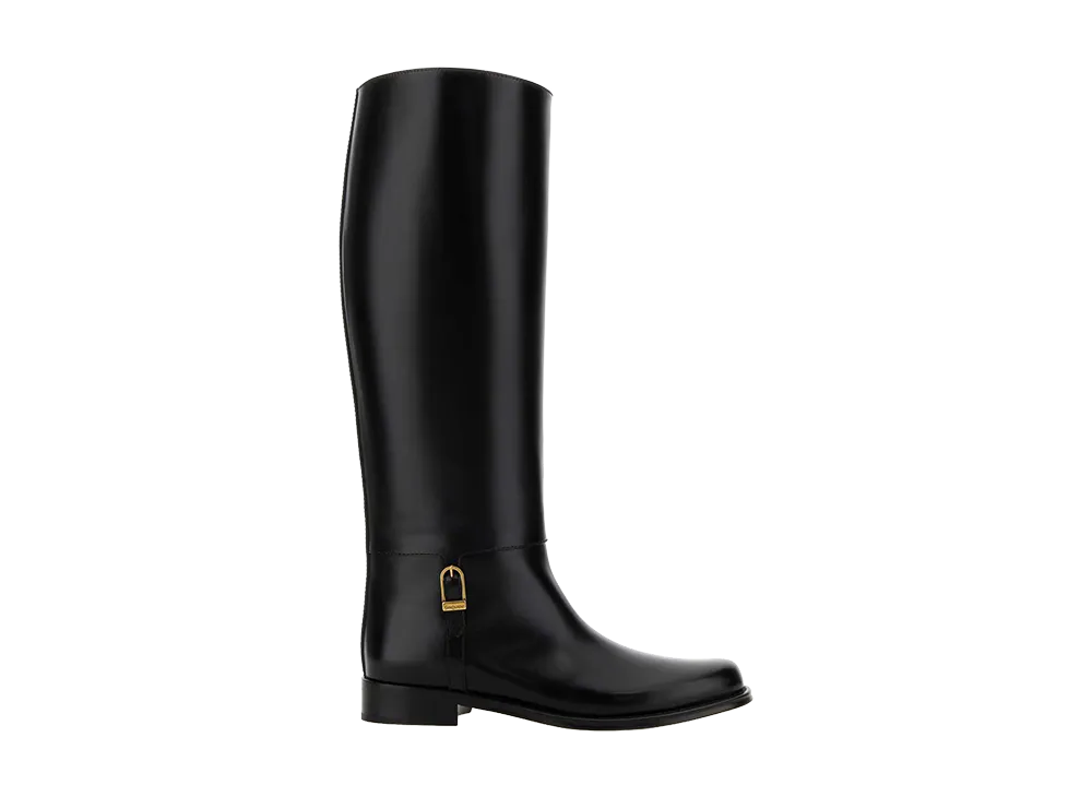 Saint Laurent Women's Julia Boots Calf Leather "Black"