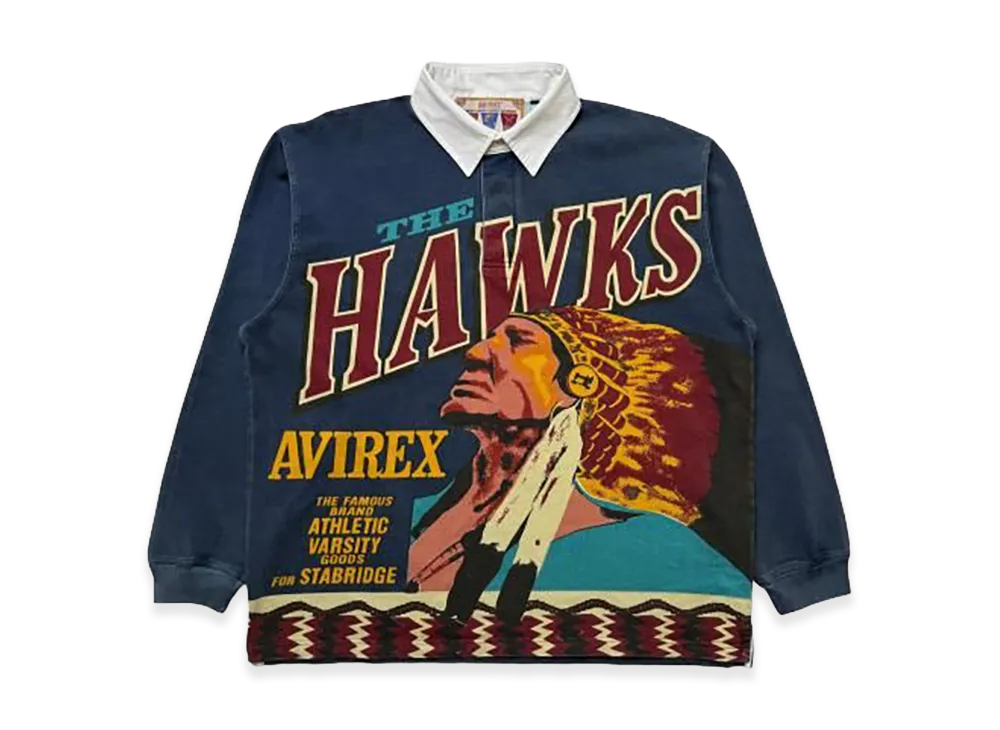 STABRIDGE x AVIREX Hawks Rugby Shirts "Vintage Navy"