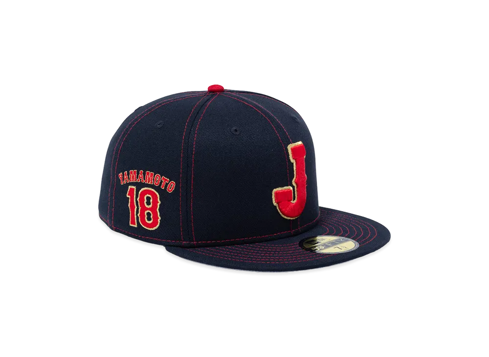 NEW ERA 59Fifty 2026 World Baseball Classic Samurai Japan Players YAMAMOTO 18 "Navy"