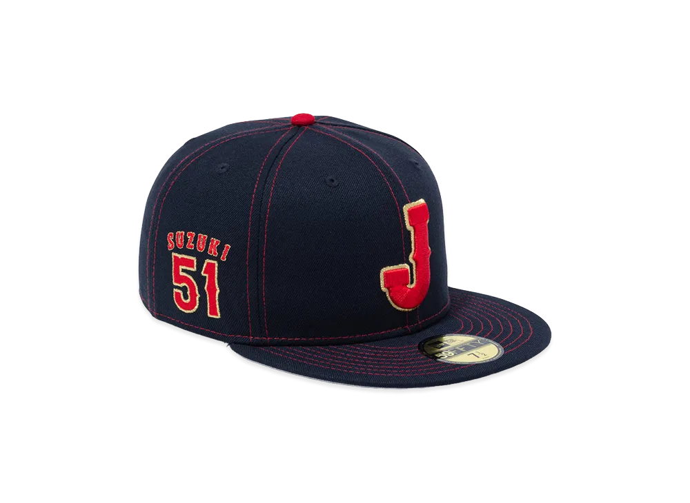 NEW ERA 59Fifty 2026 World Baseball Classic Samurai Japan Players SUZUKI 51 "Navy"