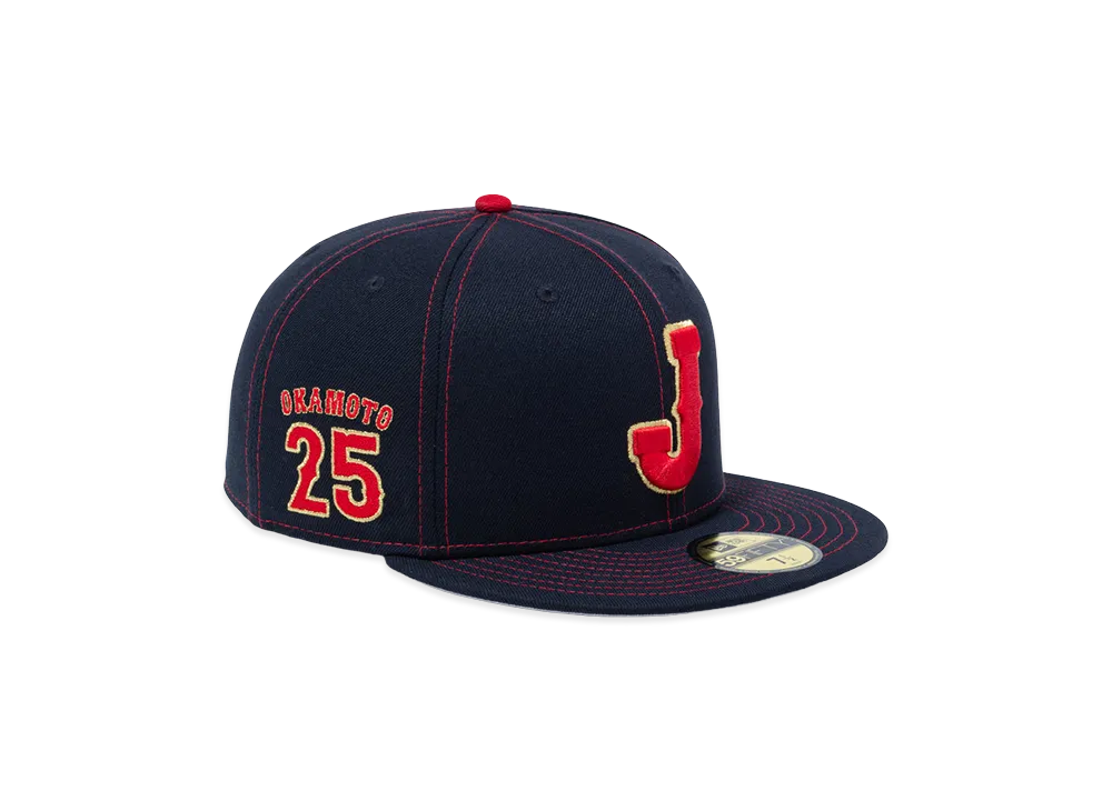 NEW ERA 59Fifty 2026 World Baseball Classic Samurai Japan Players OKAMOTO 25 "Navy"