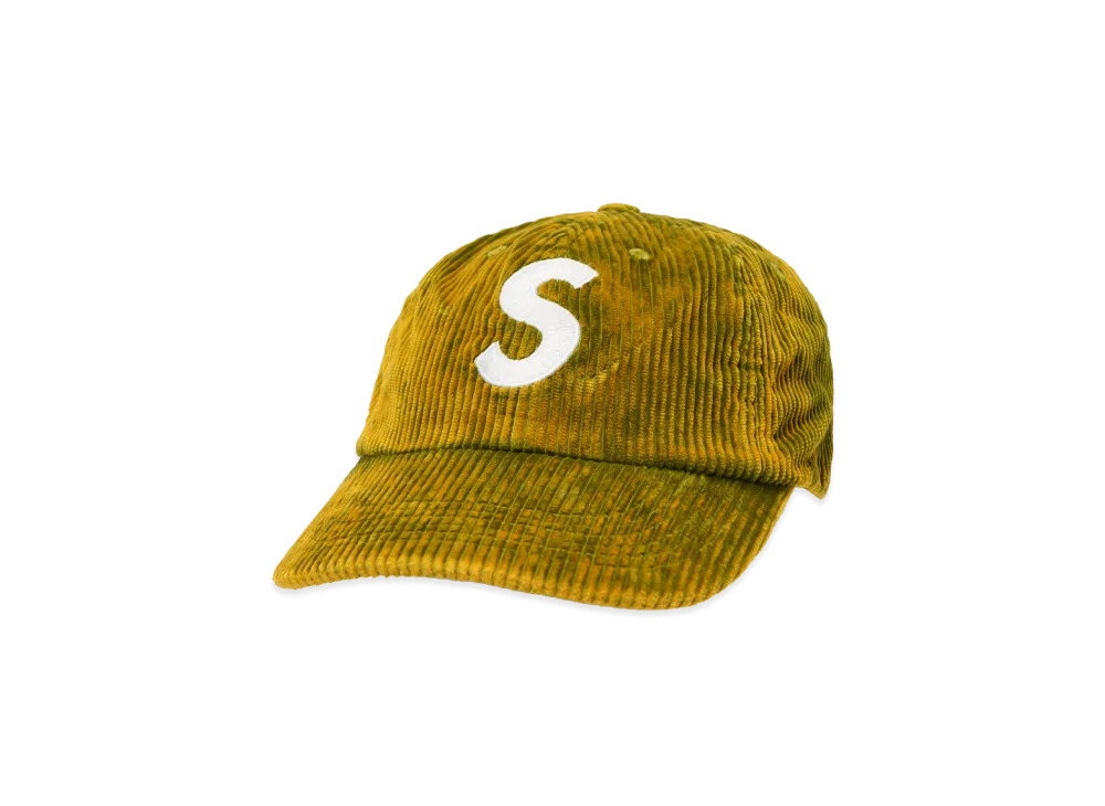 Supreme Corduroy S Logo 6-Panel "Bleached Olive"