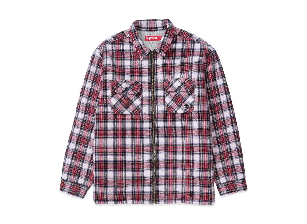 Supreme Thermal Lined Zip Up Flannel Shirt "Purple"