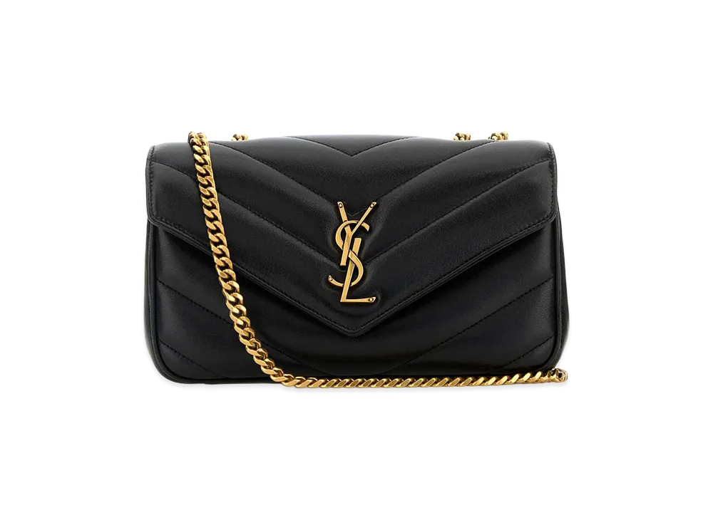 Saint Laurent Women's Leather Small Loulou Shoulder Bag "Black"