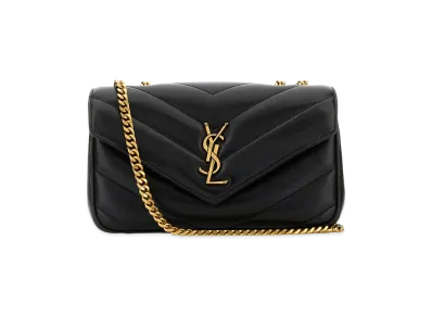 Saint Laurent Women's Leather Small Loulou Shoulder Bag "Black"