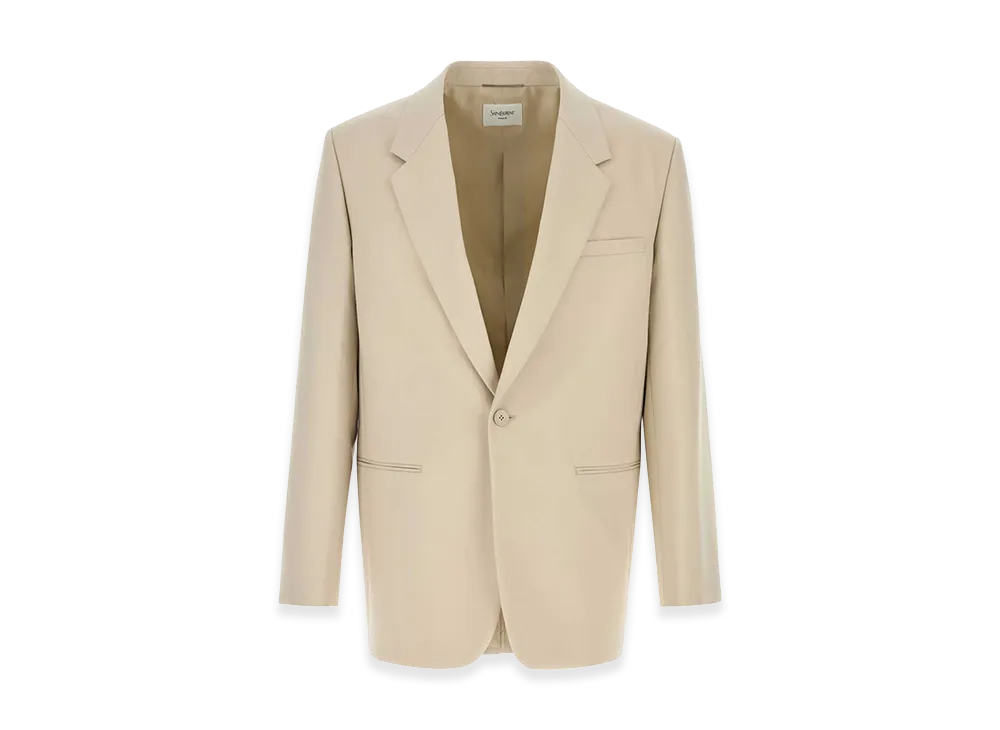 Saint Laurent Sand Wool Blazer "Beige/Tan"