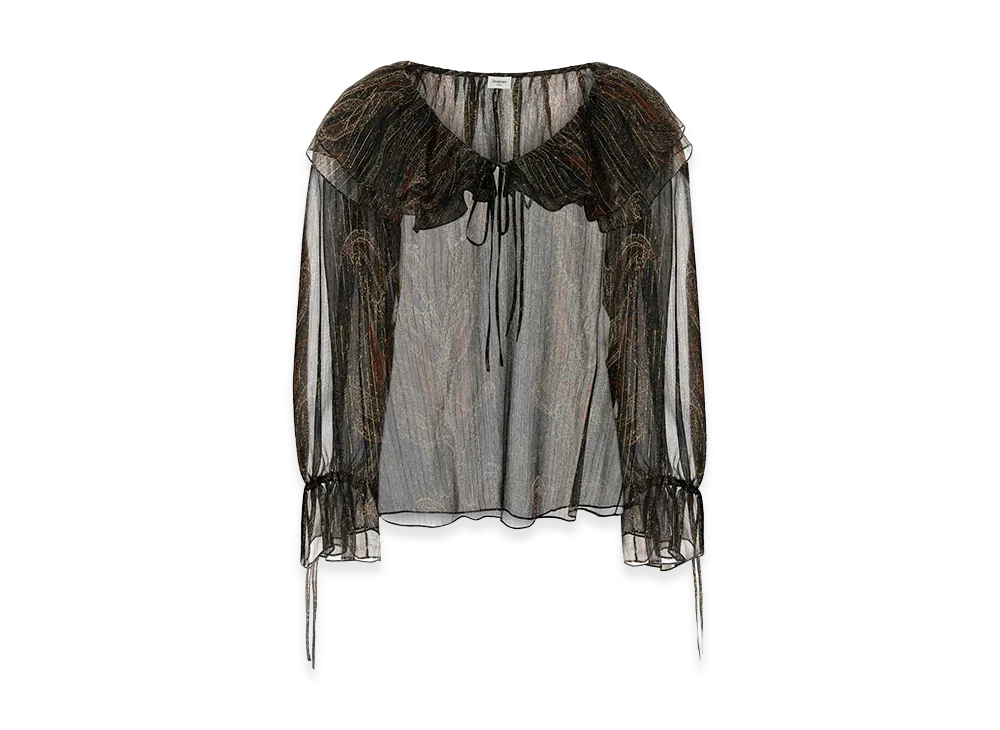 Saint Laurent Women's Silk Blend Blouse "Printed"