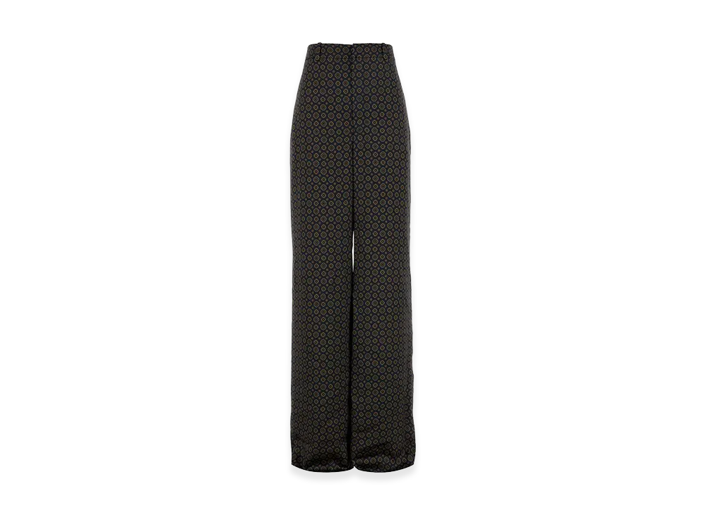 Saint Laurent Women's Pritned Satin Wide-Leg Pant "Printed"