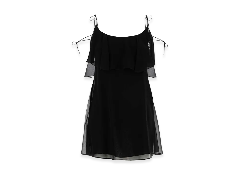 Saint Laurent Women's Silk Mini Dress "Black"