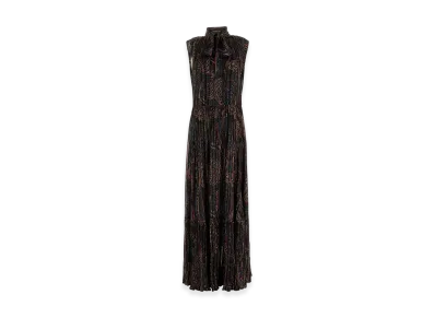 Saint Laurent Women's Silk Blend Long Dress "Printed"