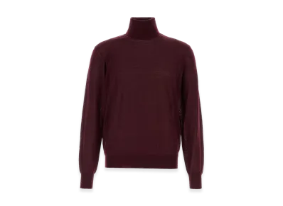 Saint Laurent Aubergine Wool Sweater "Bordeaux"