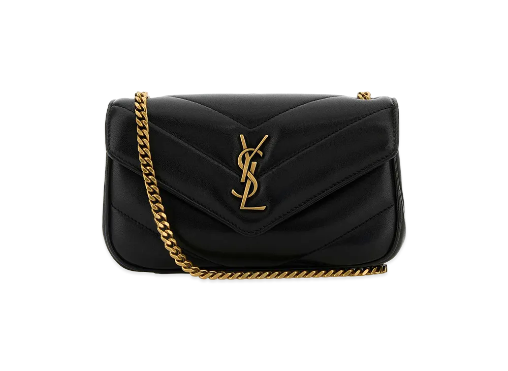Saint Laurent Women's Leather Mini Loulou Crossbody Bag "Black"