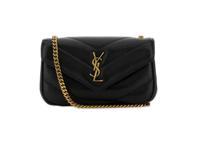 Saint Laurent Women's Leather Mini Loulou Crossbody Bag "Black"