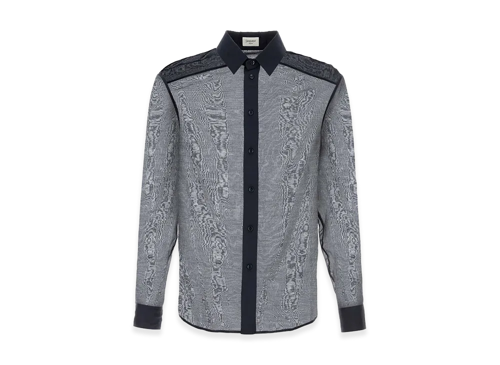 Saint Laurent Navy Blue Cotton Blend Shirt "Blue"