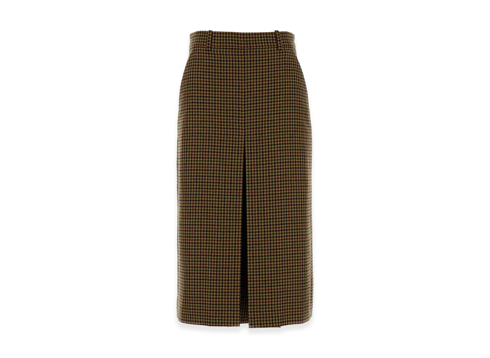 Saint Laurent Women's Embroidered Wool Pant-Skirt "Checked"