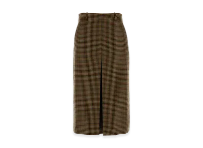 Saint Laurent Women's Embroidered Wool Pant-Skirt "Checked"