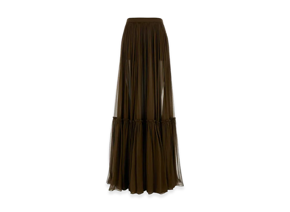 Saint Laurent Women's Crepe Skirt "Brown"