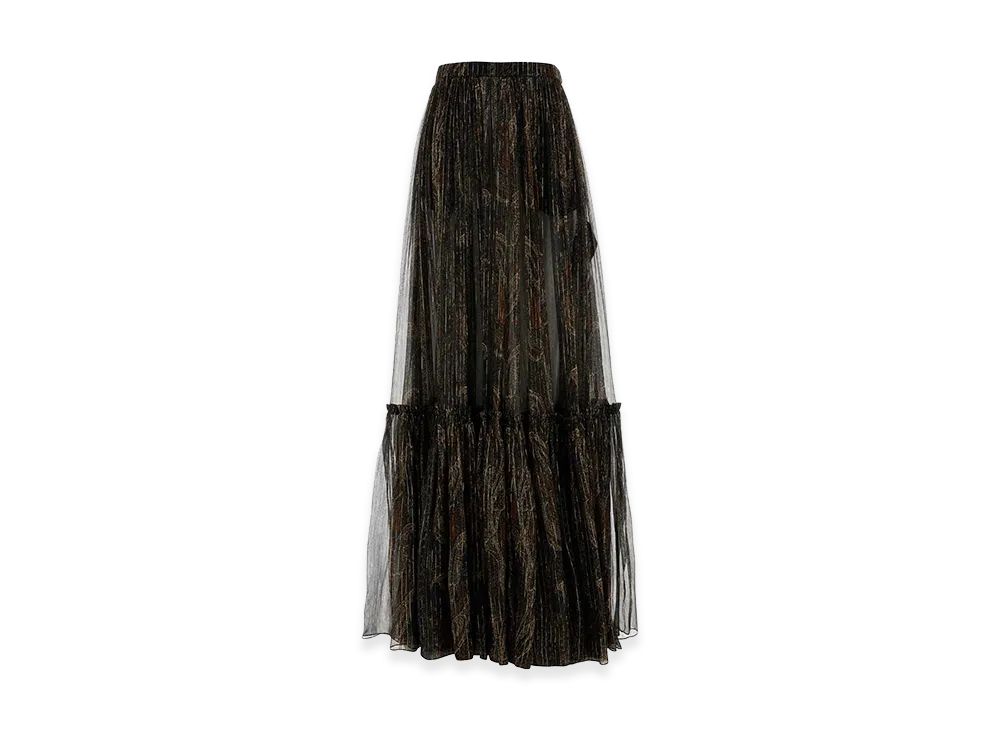 Saint Laurent Women's Silk Blend Skirt "Printed"