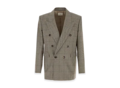 Saint Laurent Embroidered Wool Blazer "Checked"