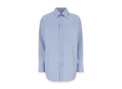 Saint Laurent Women's Powder Blue Oxford Shirt "Light Blue"