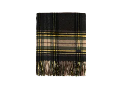 Saint Laurent Women's Embroidered Cashmere Blend Scarf "Checked"
