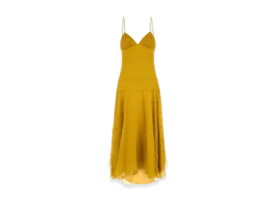 Saint Laurent Women's Crepe Dress "Yellow"