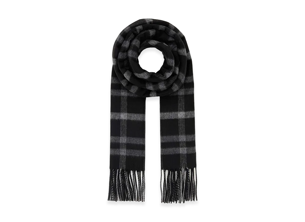 Saint Laurent Embroidered Silk Blend Scarf "Checked"