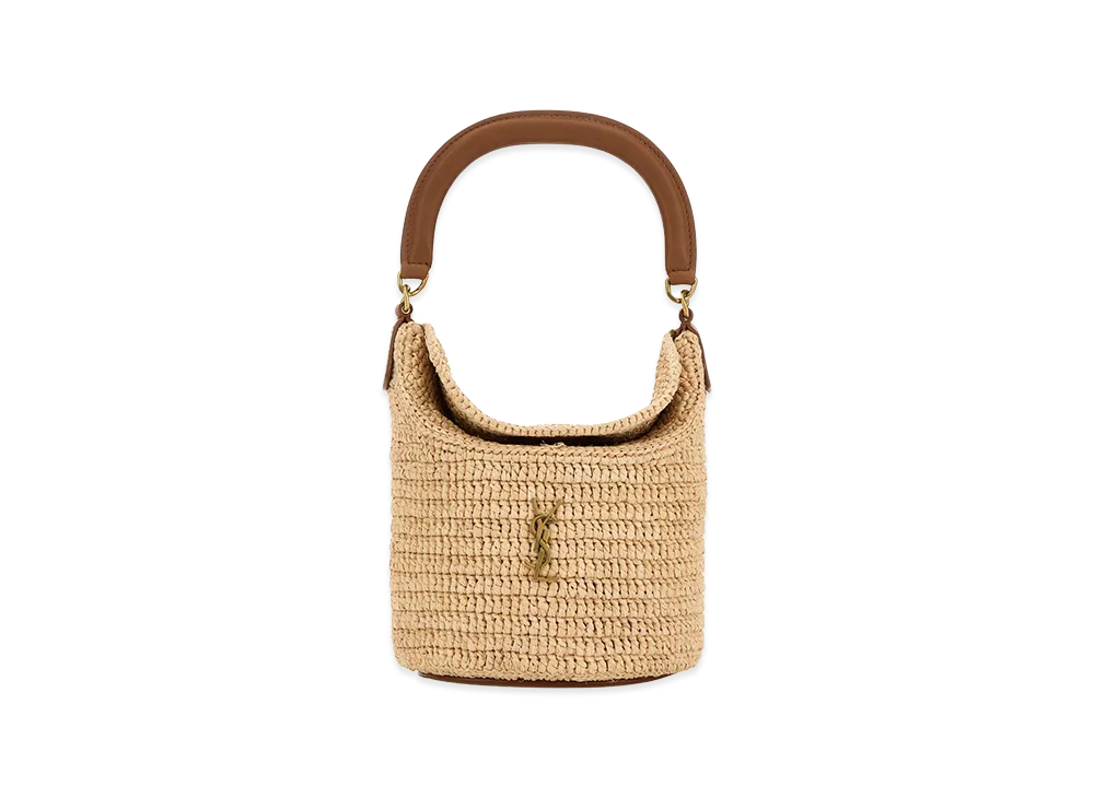 Saint Laurent Women's Raffia Gaby Bucket Bag "Beige/Tan"