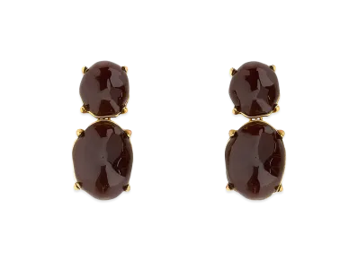 Saint Laurent Women's Metal And Resin Earrings "Brown"