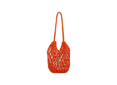 Saint Laurent Women's Crochet Bucket Bag "Orange"