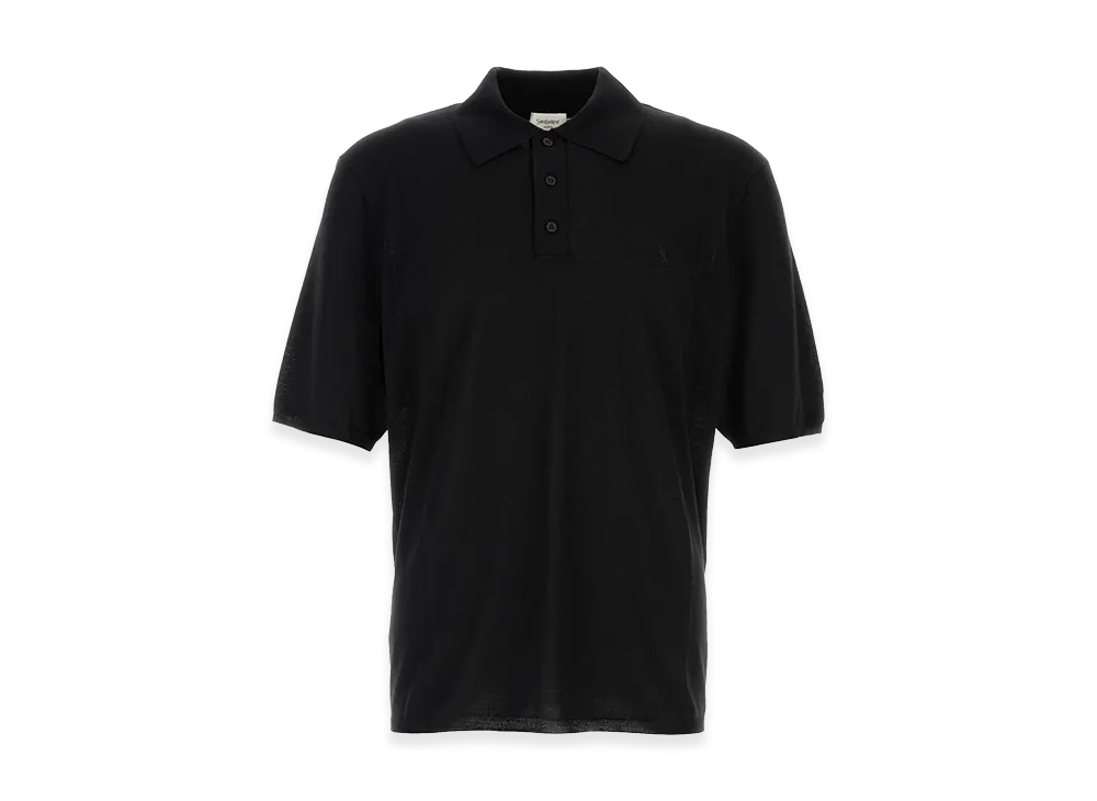 Saint Laurent Wool Polo Shirt "Black"