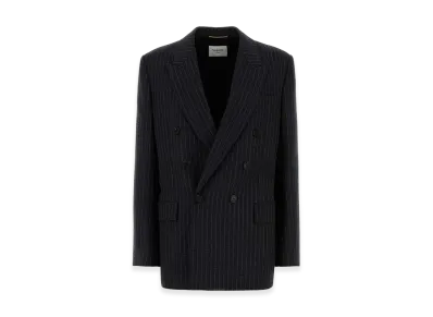 Saint Laurent Women's Embroidered Wool Blend "Stripped"