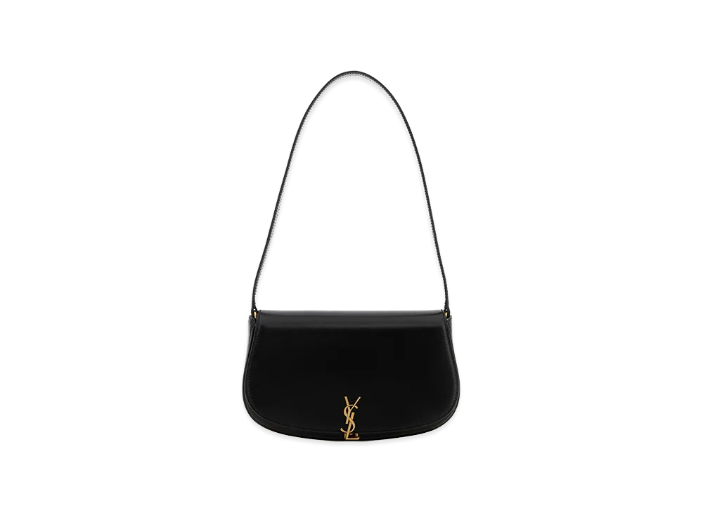 Saint Laurent Women's Leather Demi Lune Shoulder Bag "Black"