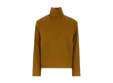 Saint Laurent Women's Stretch Silk Blend Top "Orange"