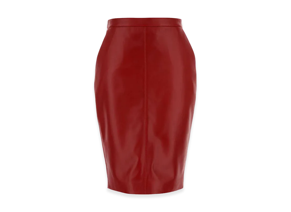 Saint Laurent Women's Leather Skirt "Red"