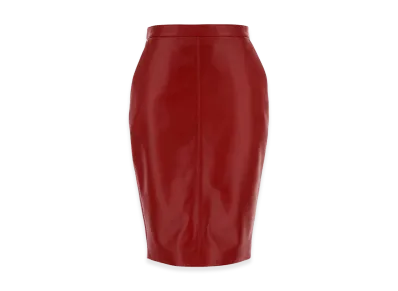 Saint Laurent Women's Leather Skirt "Red"